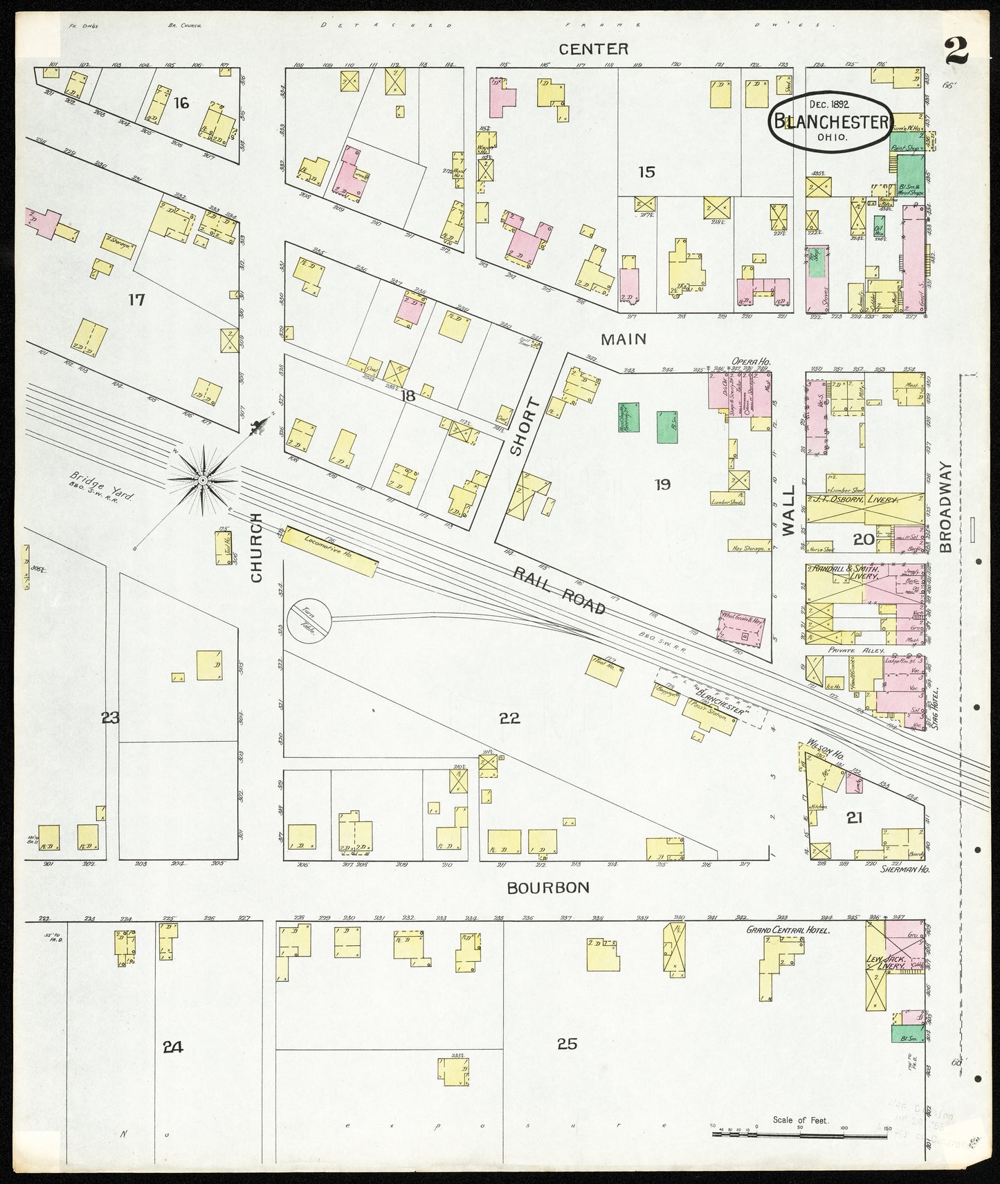 1892 Sanborn Fire Insurance Maps of Blanchester.
