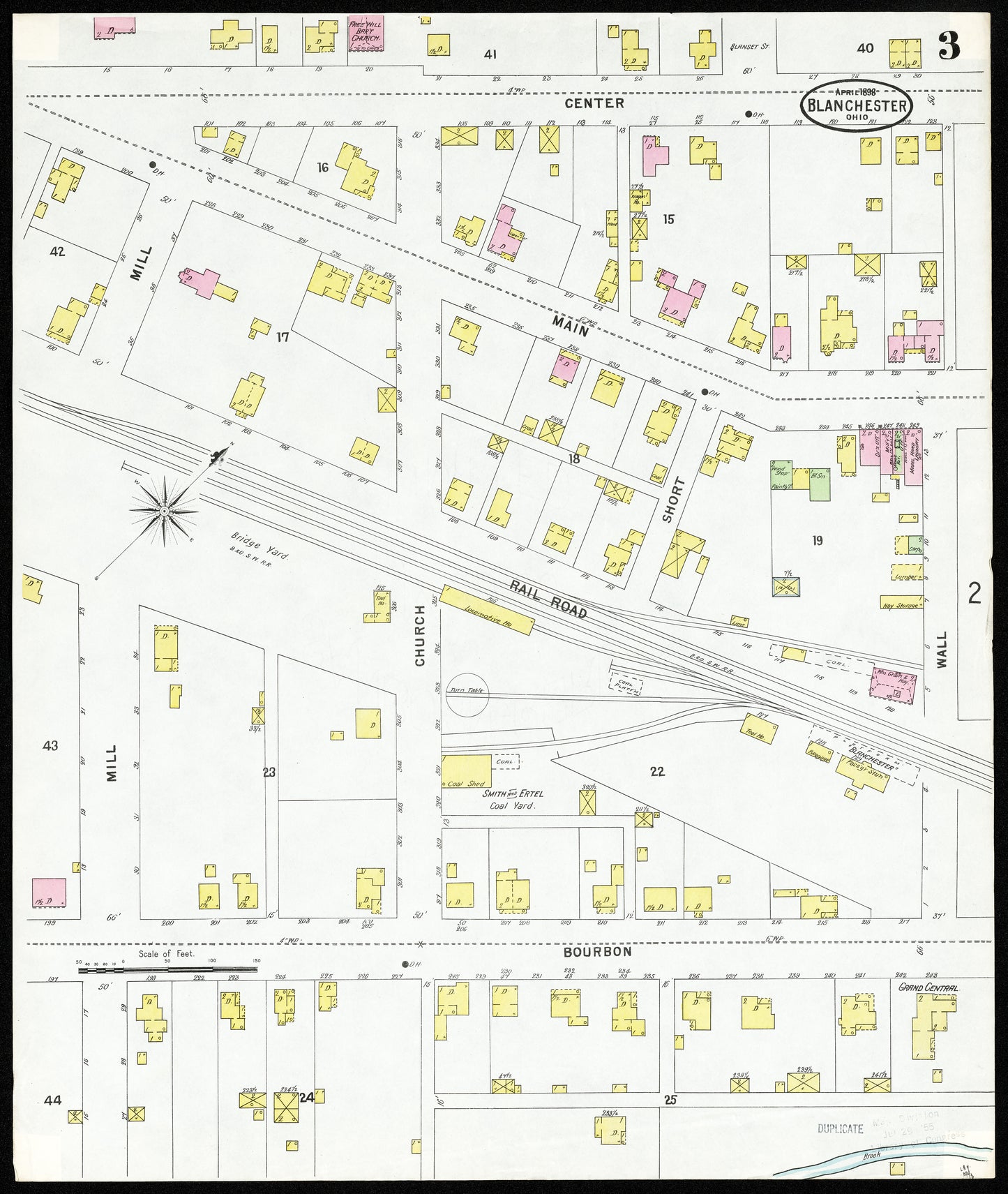 1898 Sanborn Fire Insurance Maps of Blanchester.