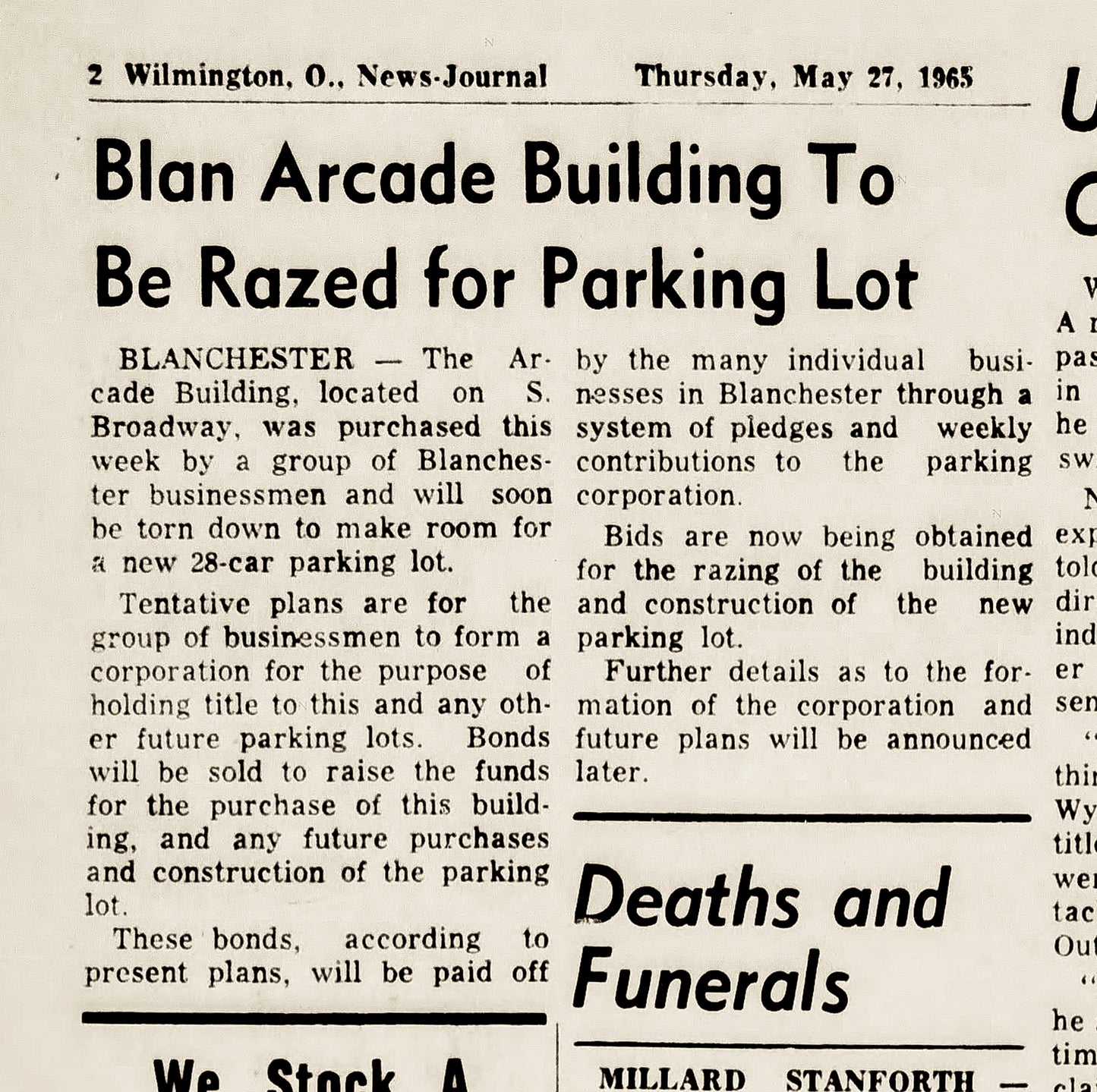 The Arcade Building. Blanchester.