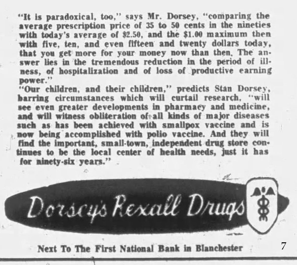 Baldwin/Mason/H.L. Day/Dorsey's Rexall Drug Store's History.