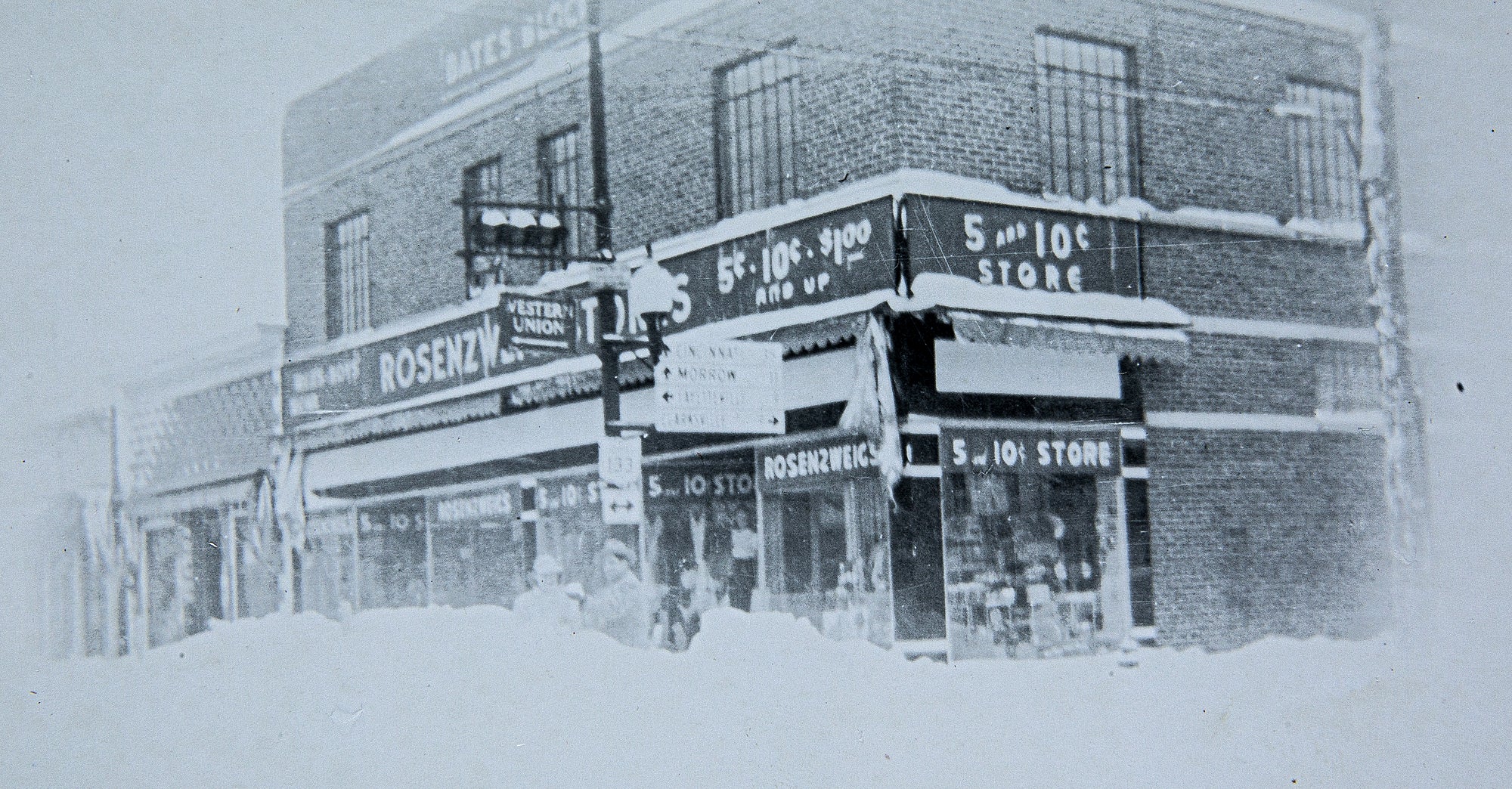1950 Snowstorm. Main Street and Broadway. Blanchester. Blanchester