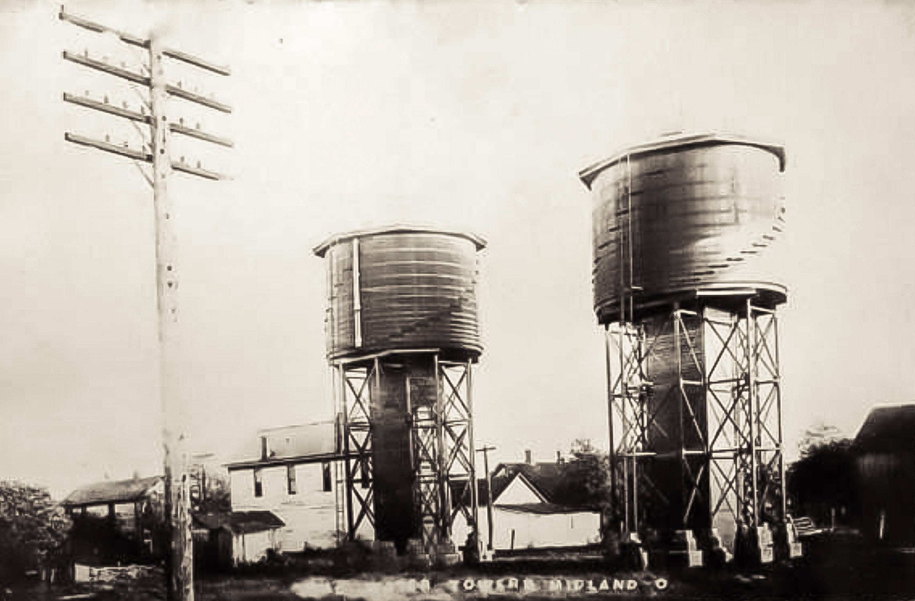 Midland water towers. Blanchester Area Historical Society