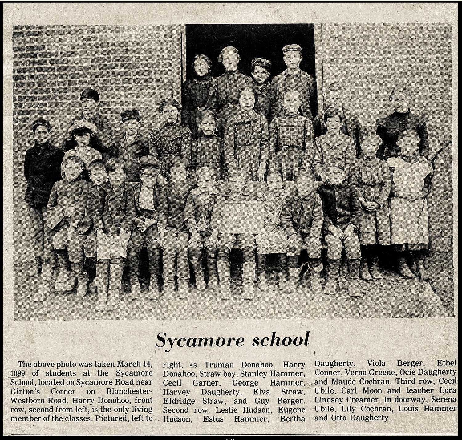 Sycamore School. Jefferson Township.