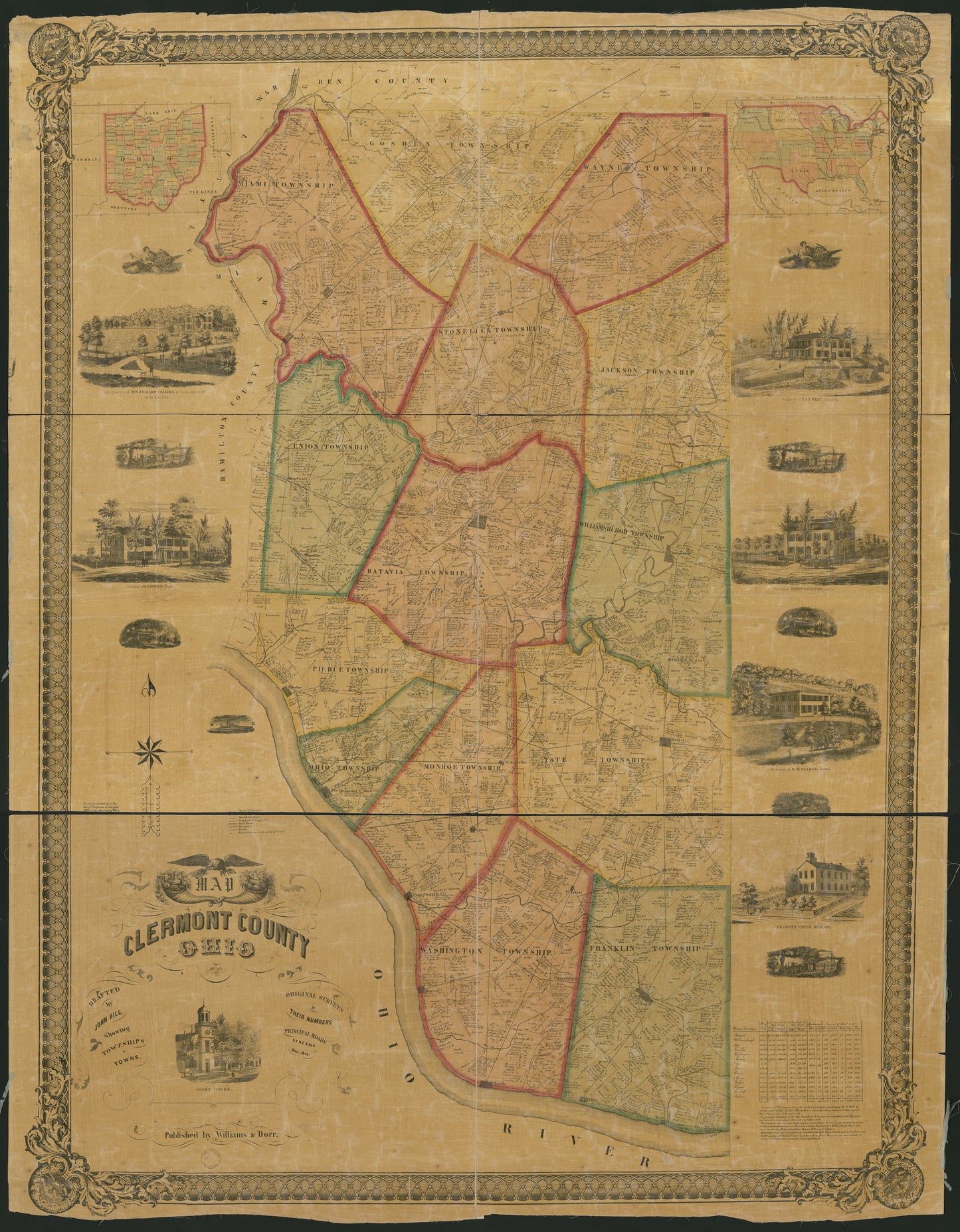 1856. Clermont County map.