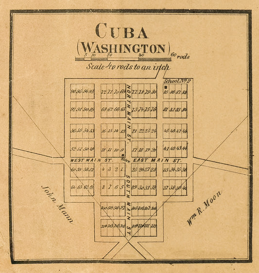 1859. Map of Cuba, Washington Township.