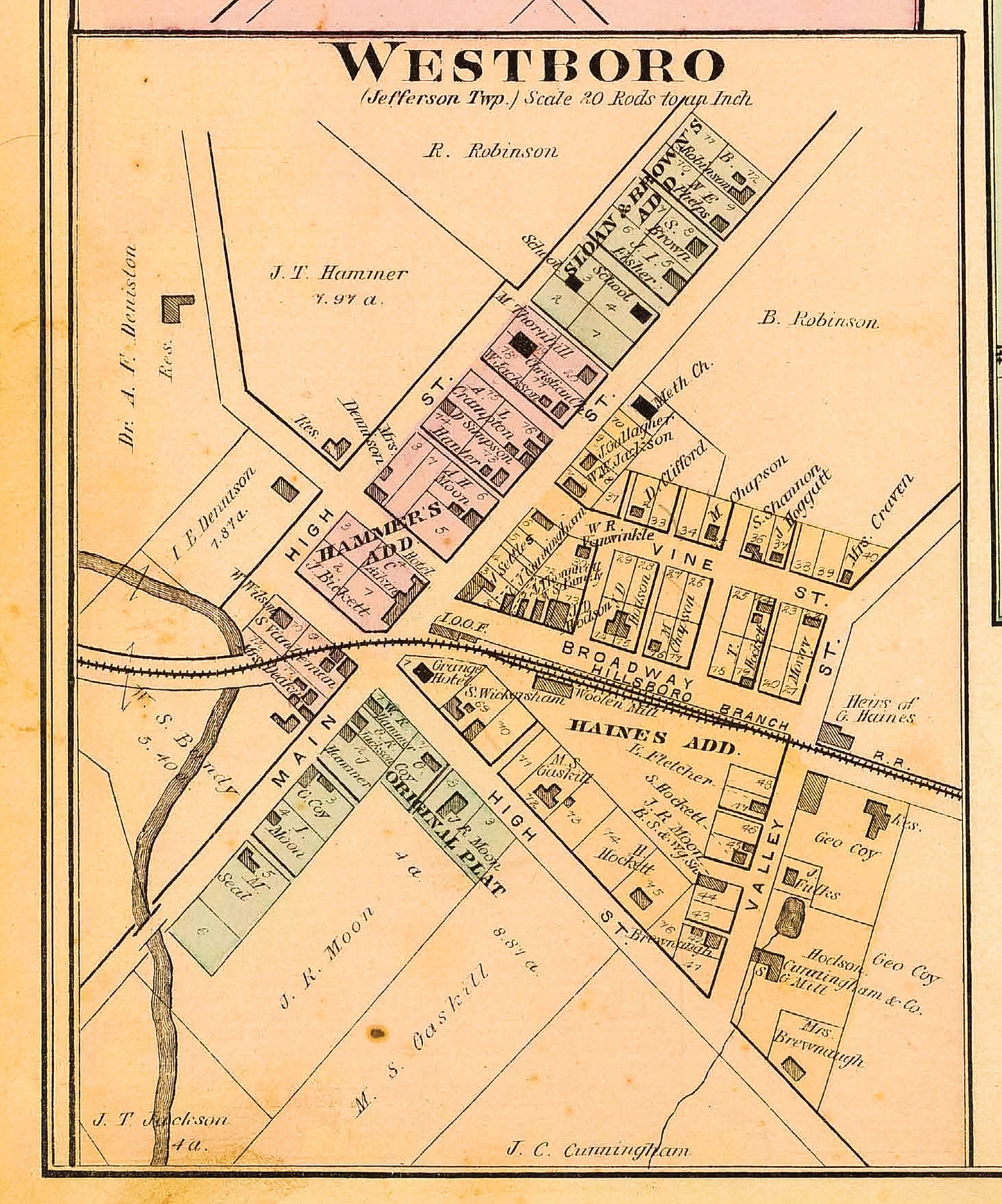 1876. Westboro-Jefferson Township-Clinton County Map.