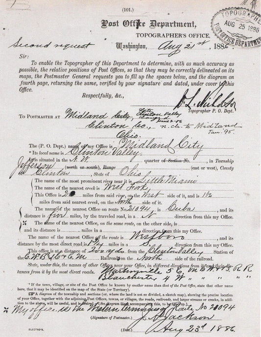1886. Midland City Name Change Document.