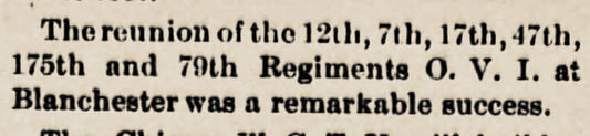 1887. Civil War regiments Reunion in Blanchester.