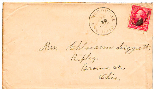 1888. Envelope With West Woodville Postmark.