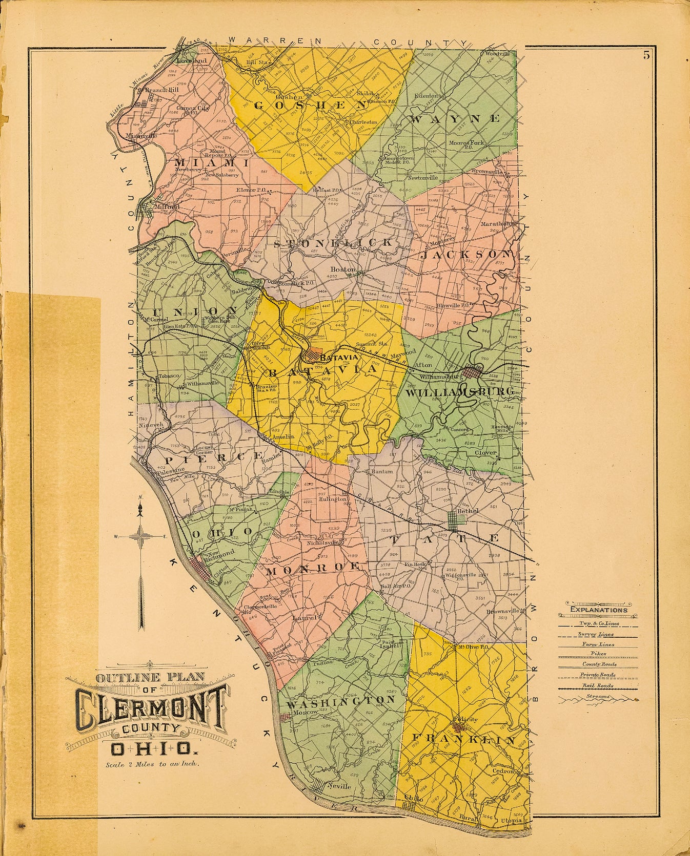 1891. Clermont County Townships Map. – Blanchester Area Historical Society