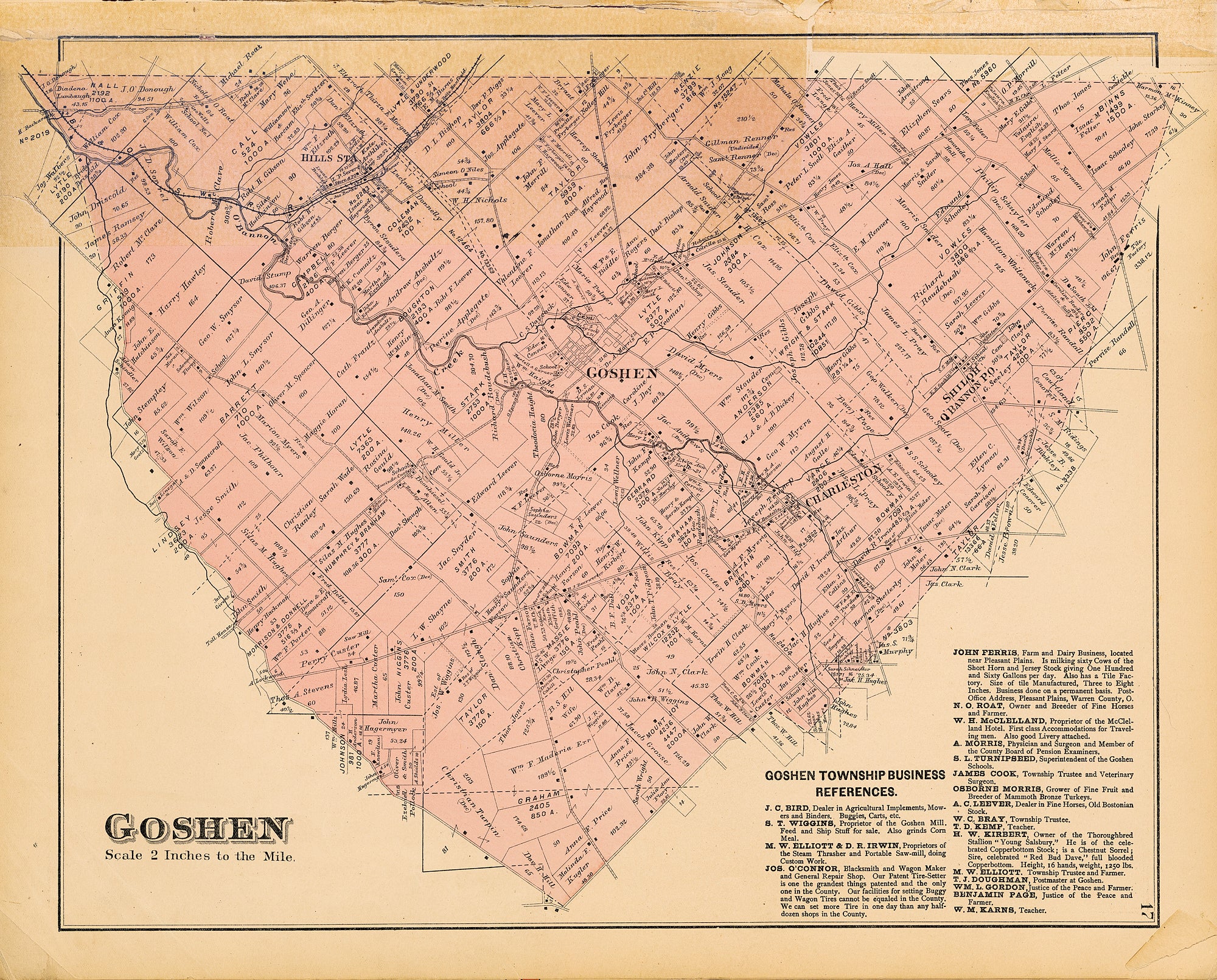 1891. Goshen Township, Goshen, Clermont County Map. – Blanchester Area ...