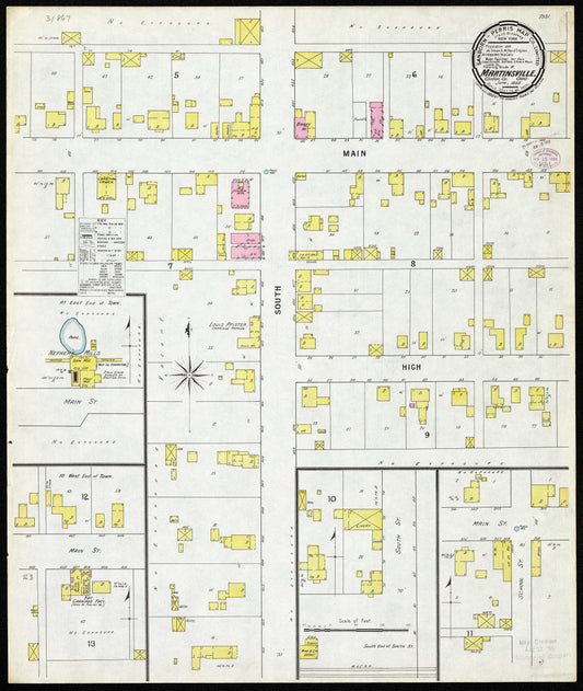 1895 Sanborn Fire Insurance Map of Martinsville.