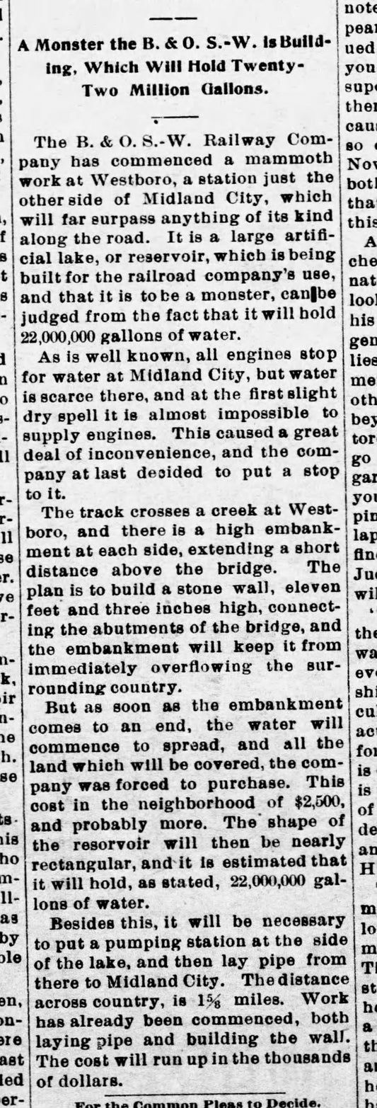 1895. Westboro Building Reservoir.