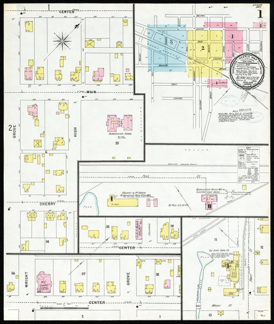 1898 Sanborn Fire Insurance Maps of Blanchester.