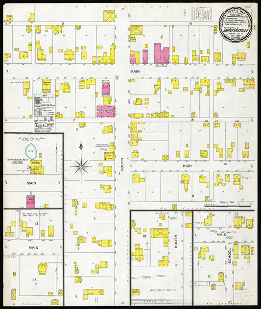 1900 Sanborn Fire Insurance Map of Martinsville.