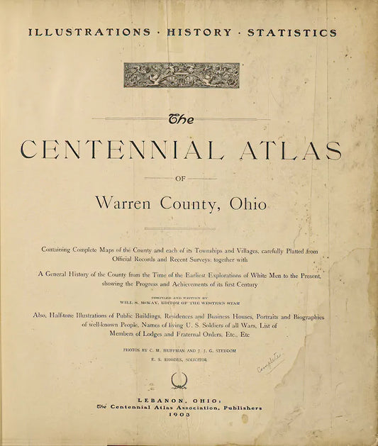 1903. Centennial atlas of Warren County, Ohio