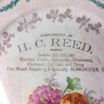 1908-1909. H.C. Reed Jeweler calendar plate. Blanchester.