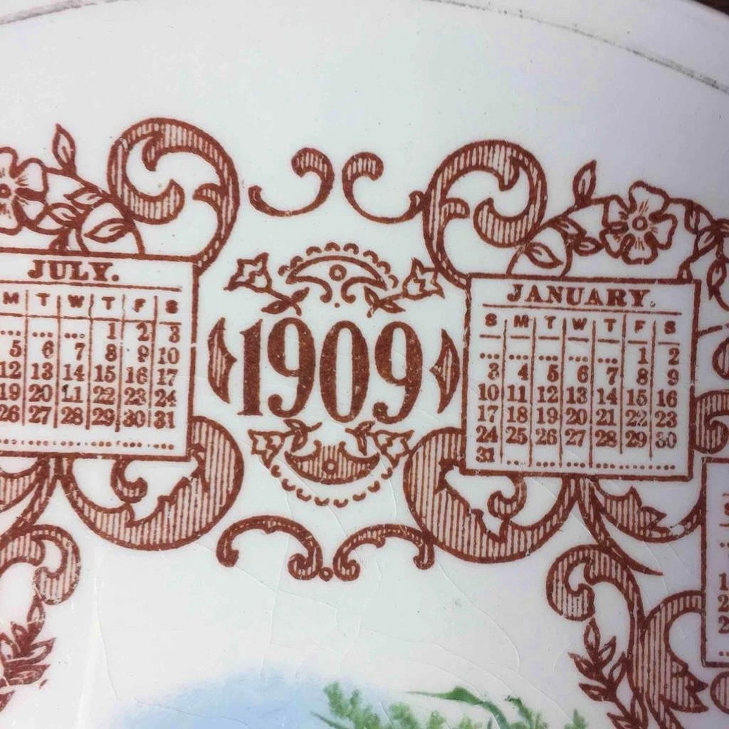 1908-1909. H.C. Reed Jeweler calendar plate. Blanchester.