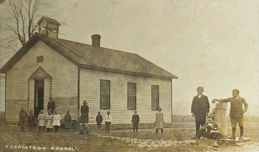 1910 Ferristown School. Wooden building. Postcard