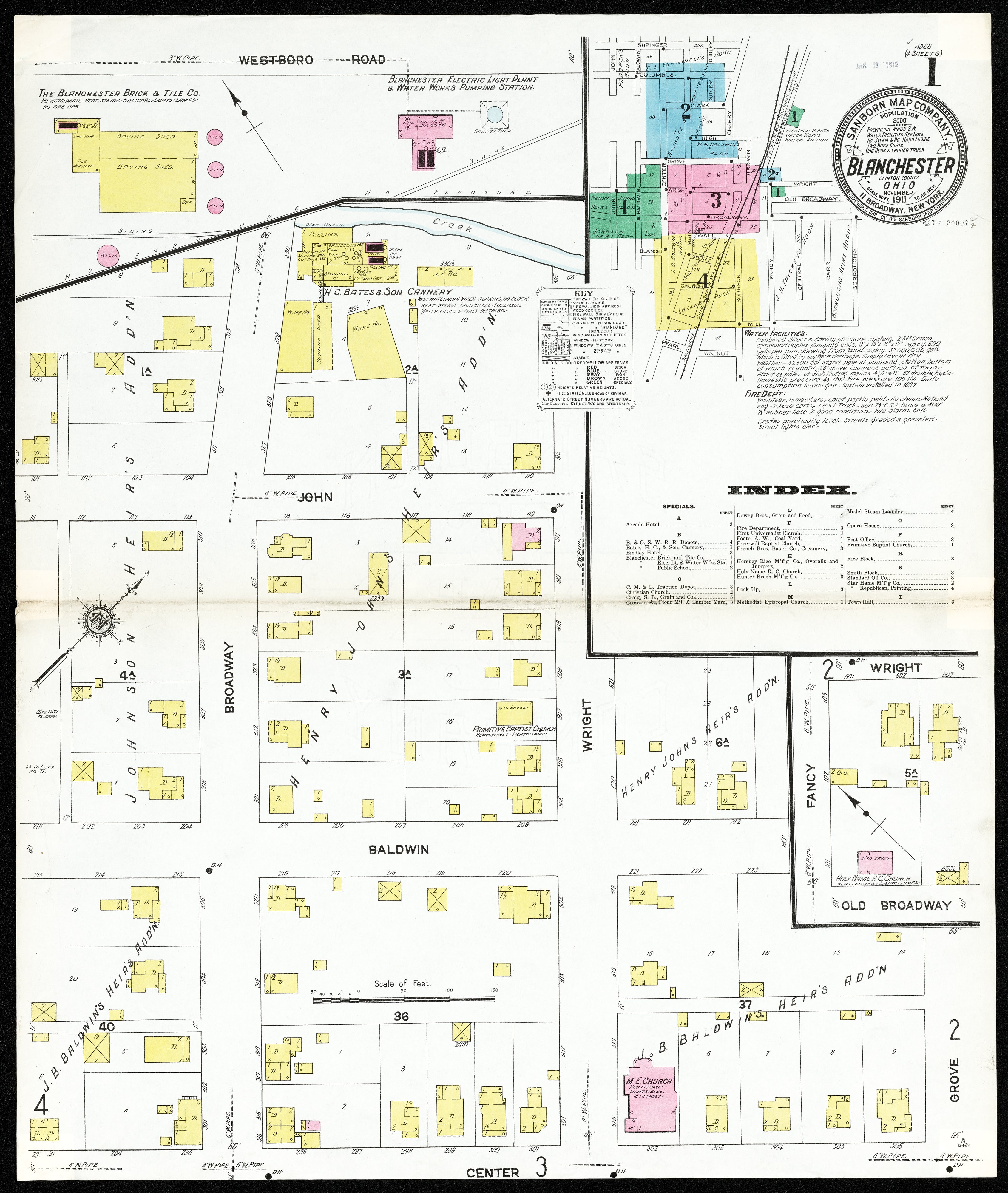 1911 Sanborn Fire Insurance Maps of Blanchester. – Blanchester Area ...