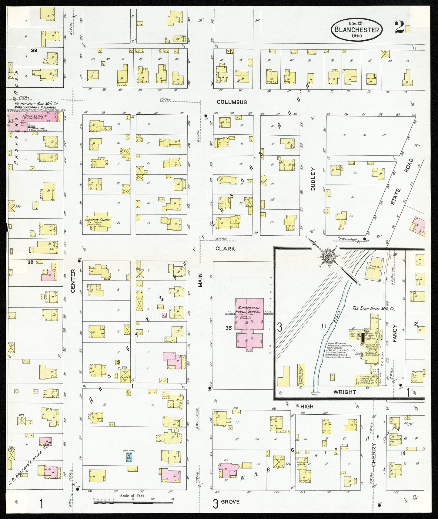 1911 Sanborn Fire Insurance Maps of Blanchester.