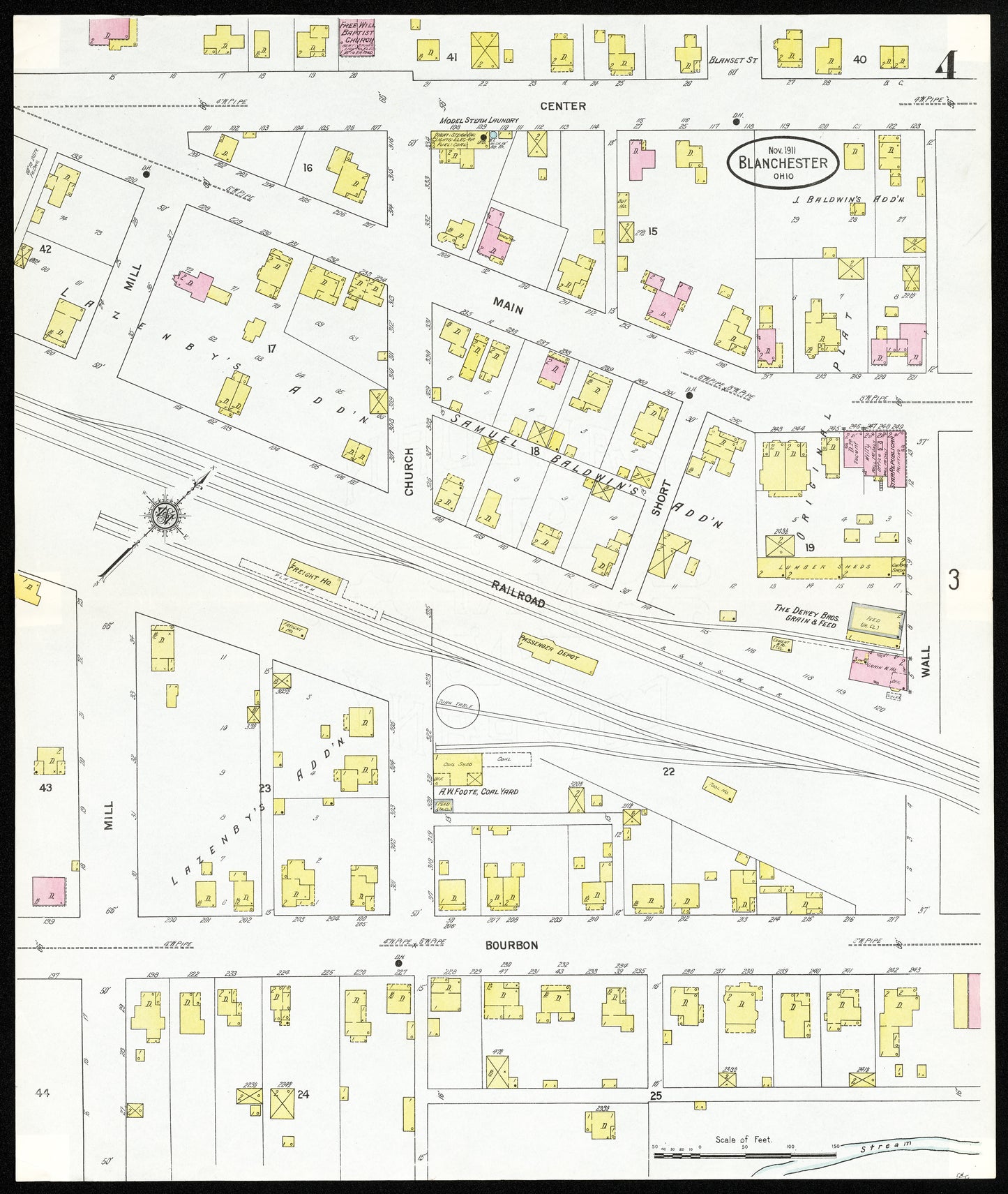 1911 Sanborn Fire Insurance Maps of Blanchester.