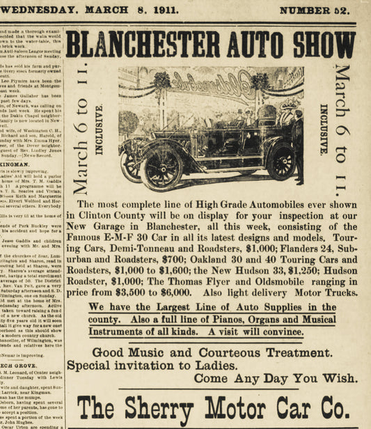 1911. Blanchester Auto Show.