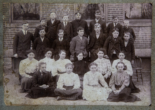 Circa 1910. Blanchester Junior High School class photo.
