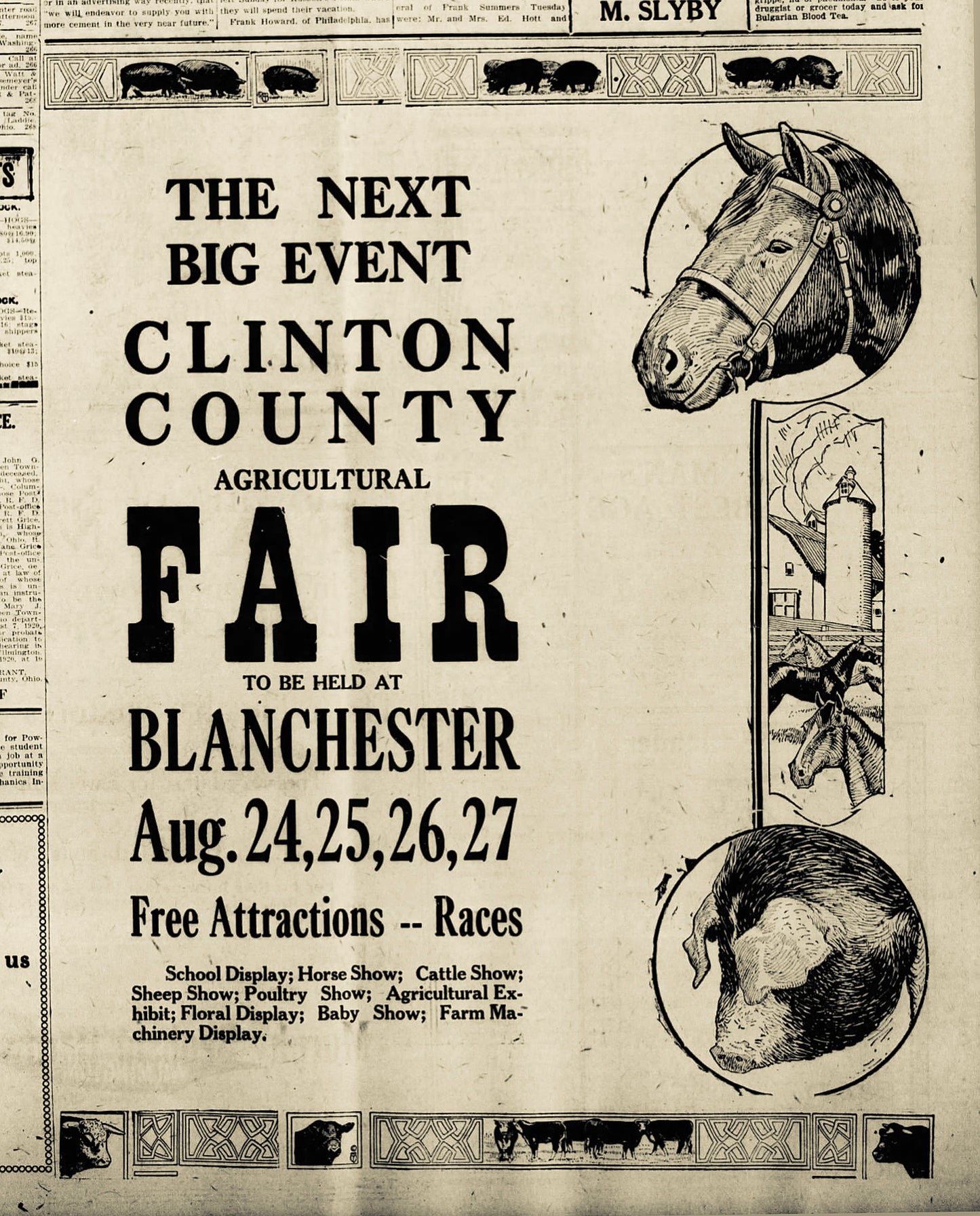 1920. Clinton County Fair ad.