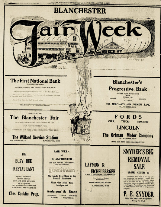 1922. Clinton County Fair ad.