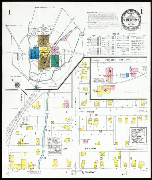 1925 Sanborn Fire Insurance Maps of Blanchester.