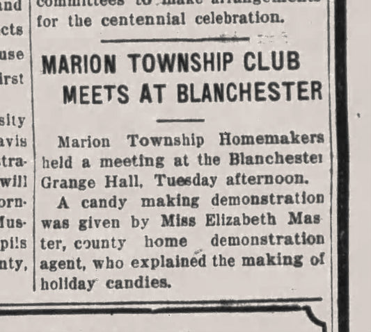 1930. Marion Township Club.