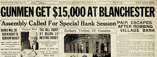 1932. Bank Robbery in Blanchester.