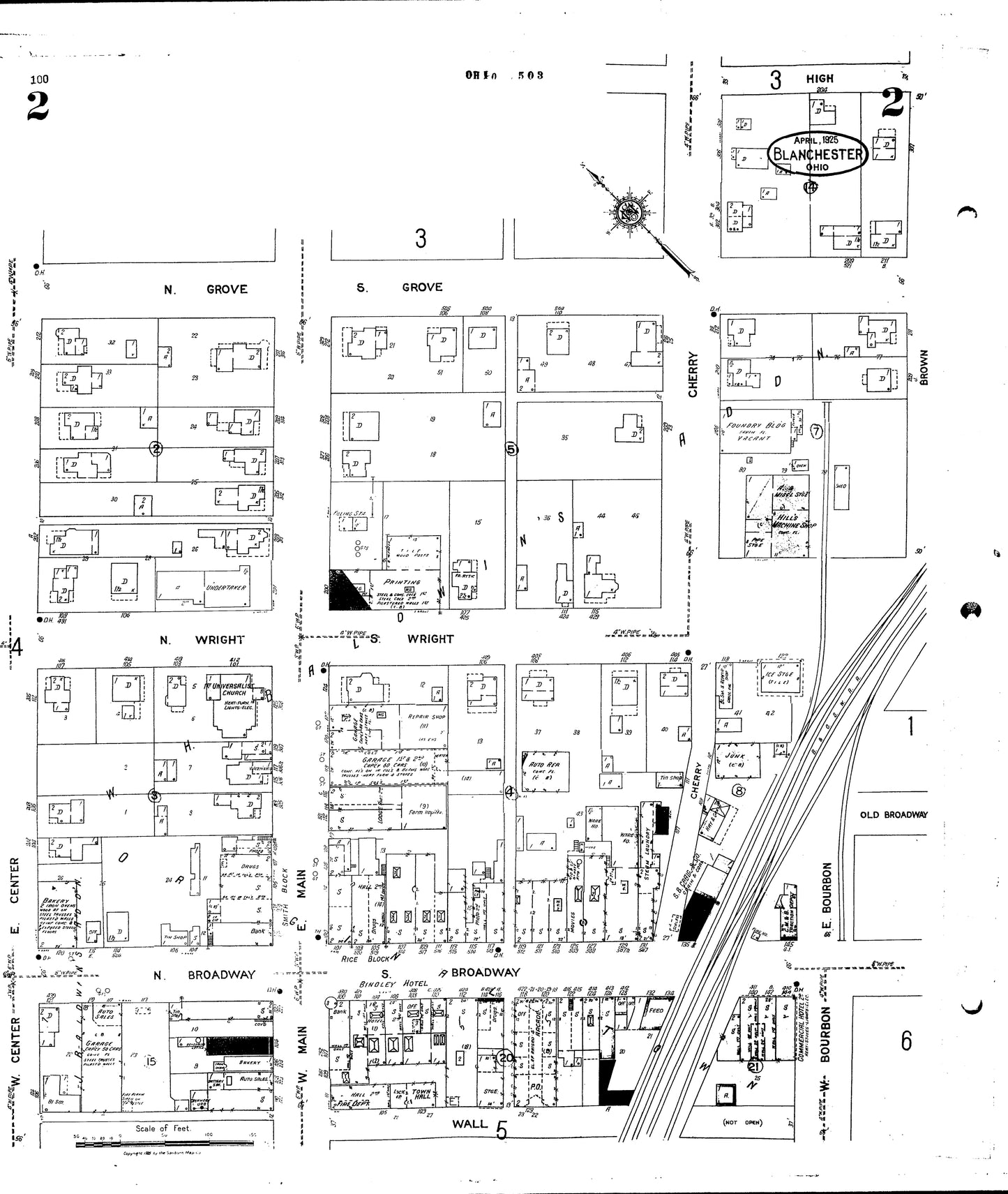 1934 Sanborn Fire Insurance Maps of Blanchester.