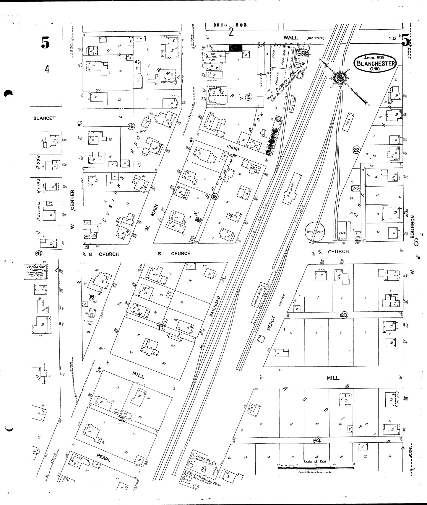 1934 Sanborn Fire Insurance Maps of Blanchester.