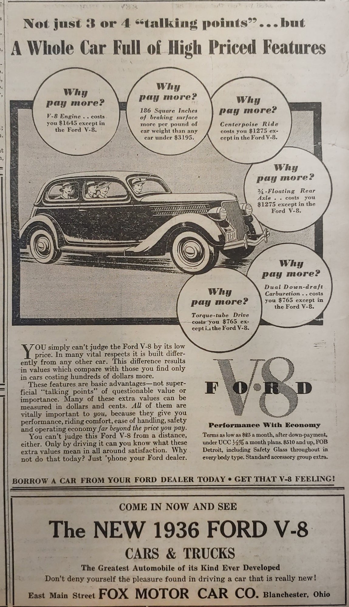 1936. Fox Motor Company/Ford Ad.