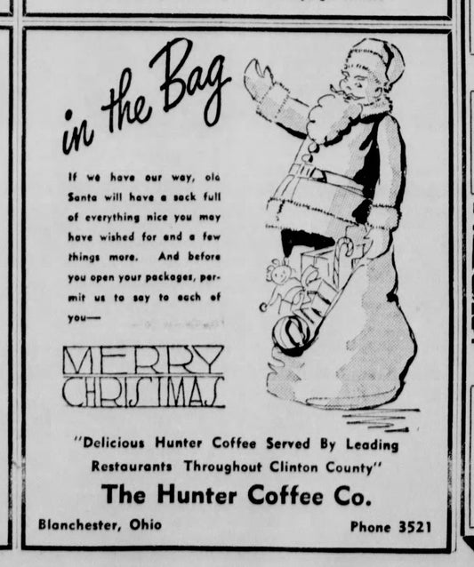 1946. Hunter Coffee Christmas ad.