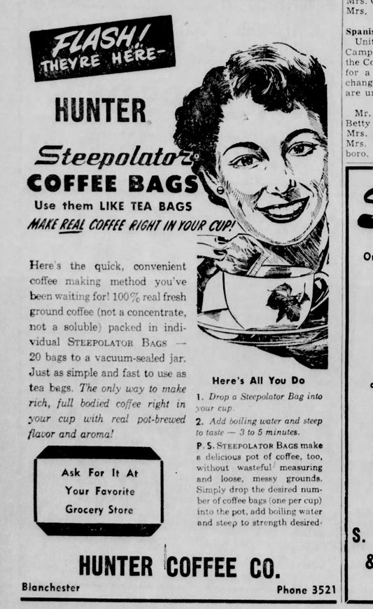 1951. Hunter Coffee ad.