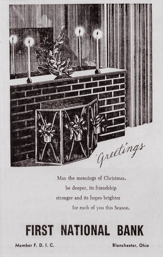 1954. First National Bank Christmas Ad.