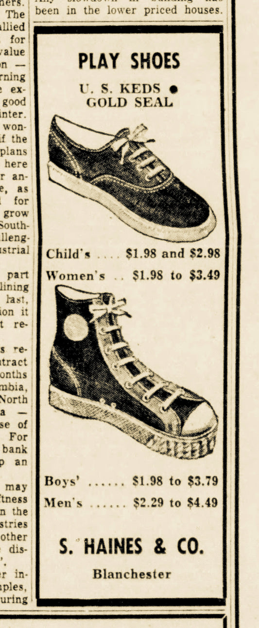 1956. S. Haines & Co. Sneakers ad.