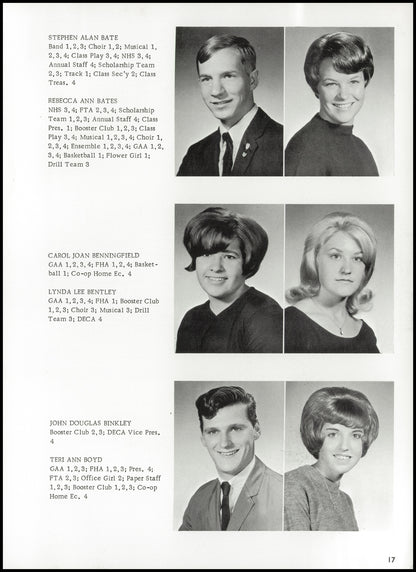 1967. Blanchester High School Yearbook.