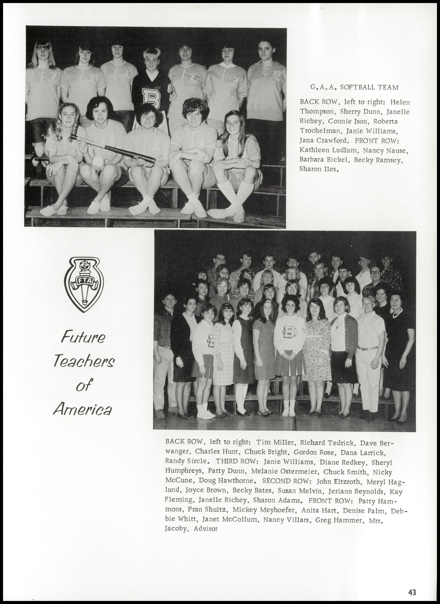 1967. Blanchester High School Yearbook.