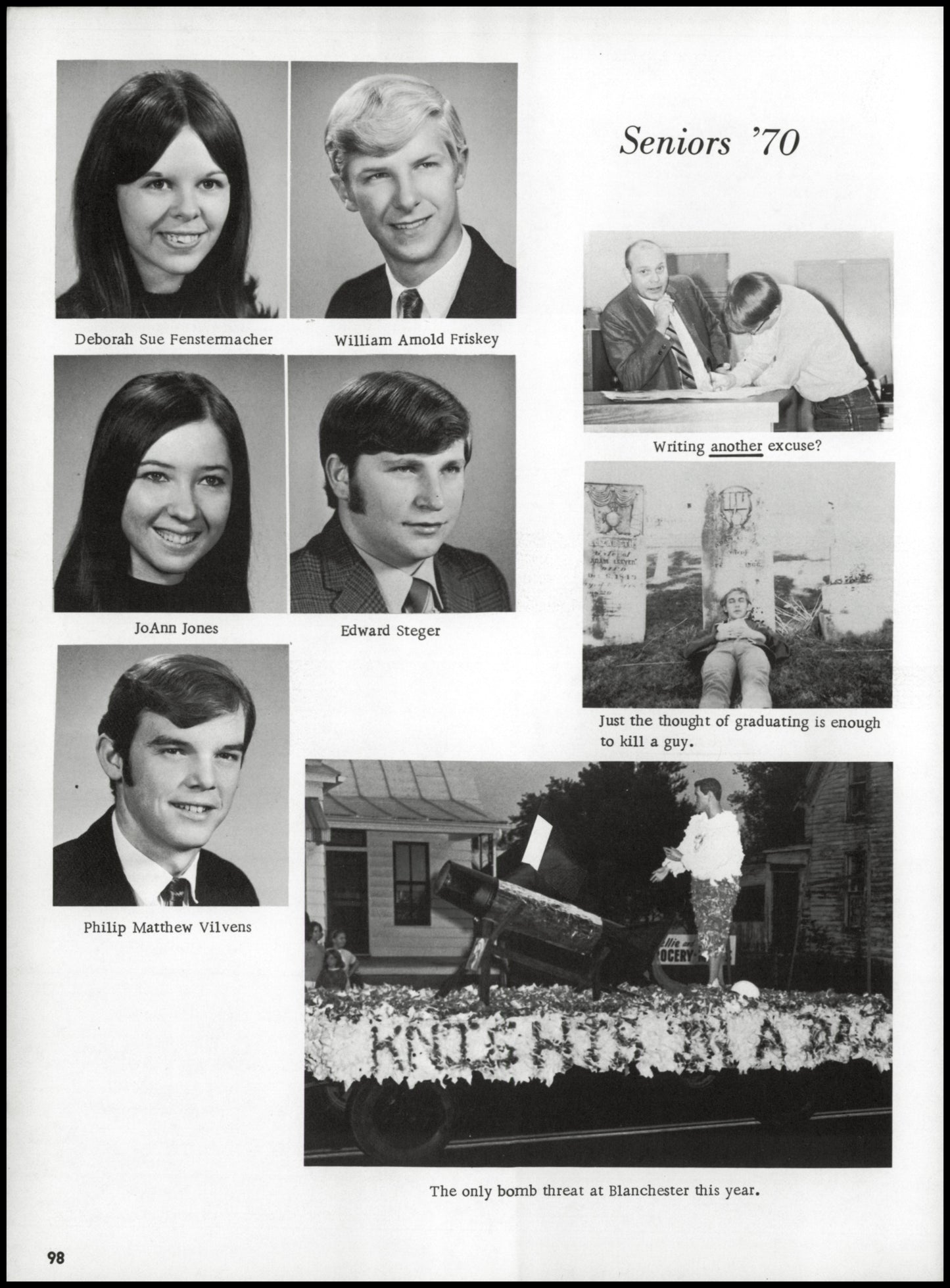 1970. Blanchester High School Yearbook.