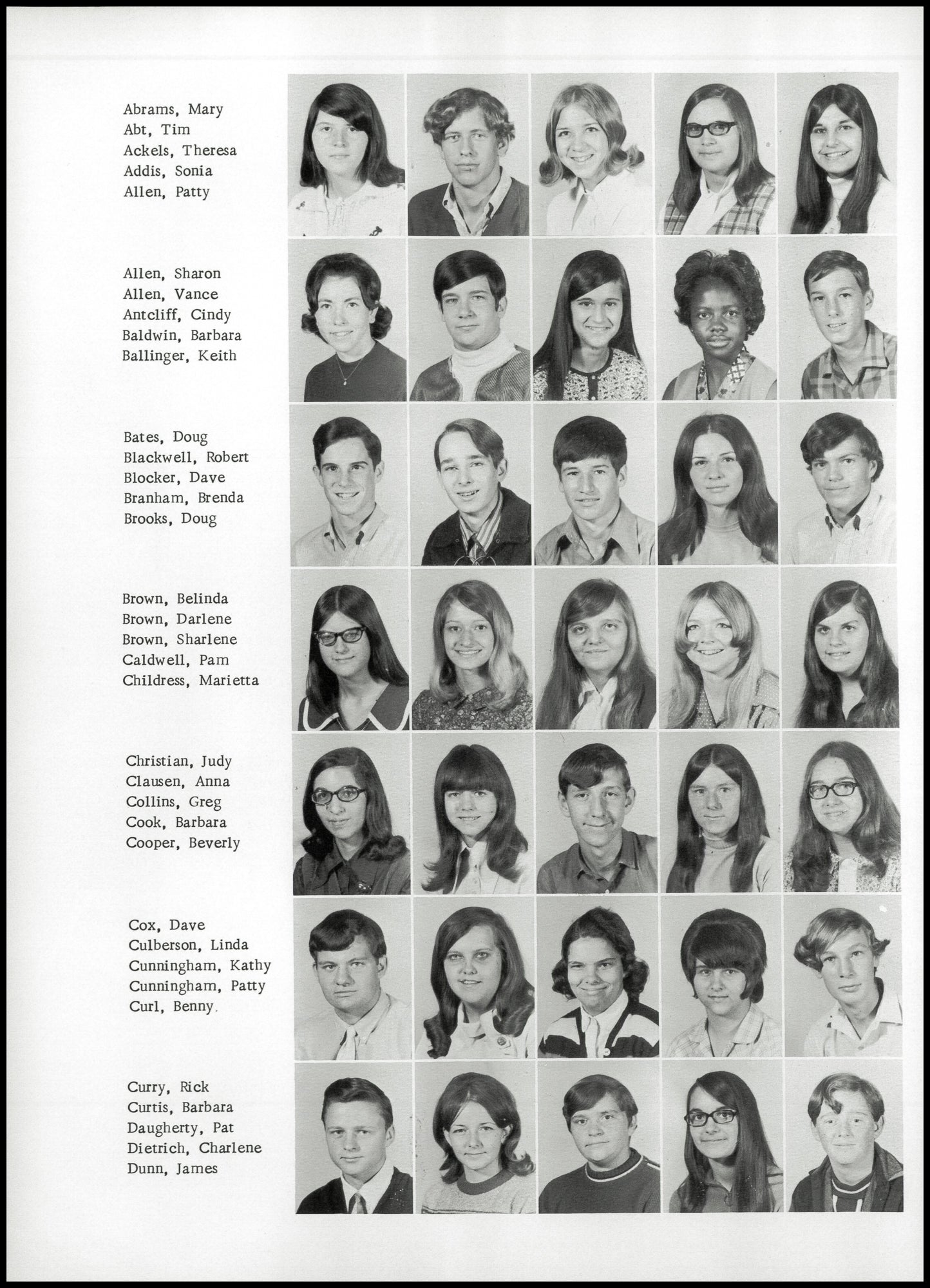 1971. Blanchester High School Yearbook.