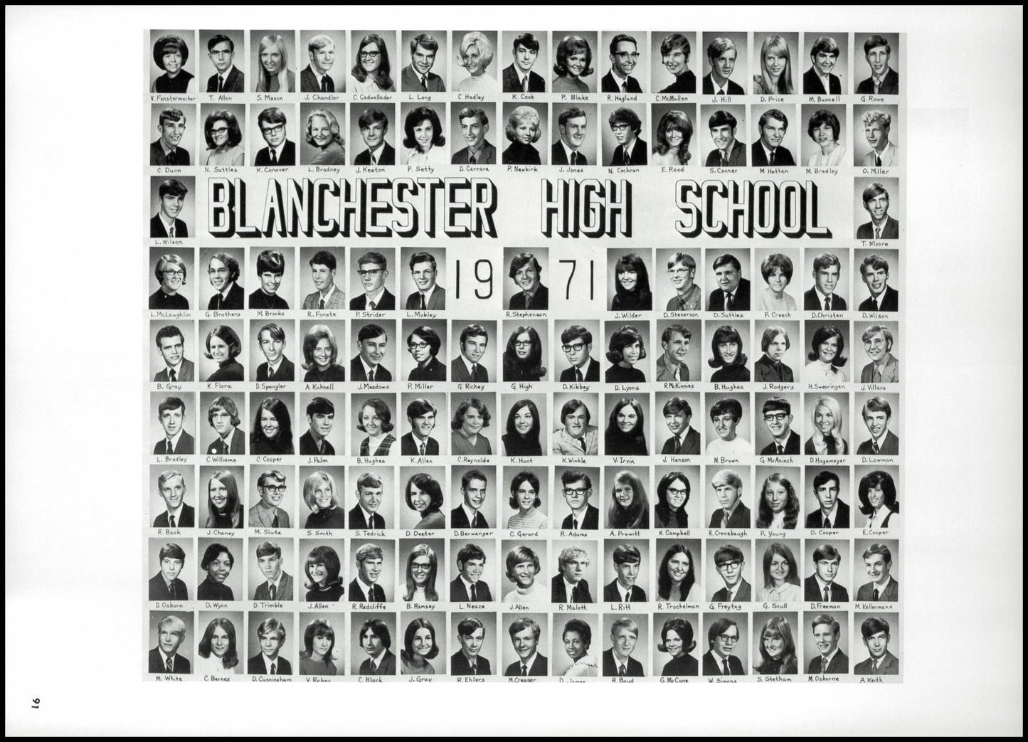 1971. Blanchester High School Yearbook.