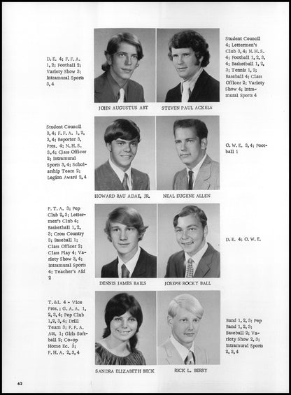 1972. Blanchester High School Yearbook.