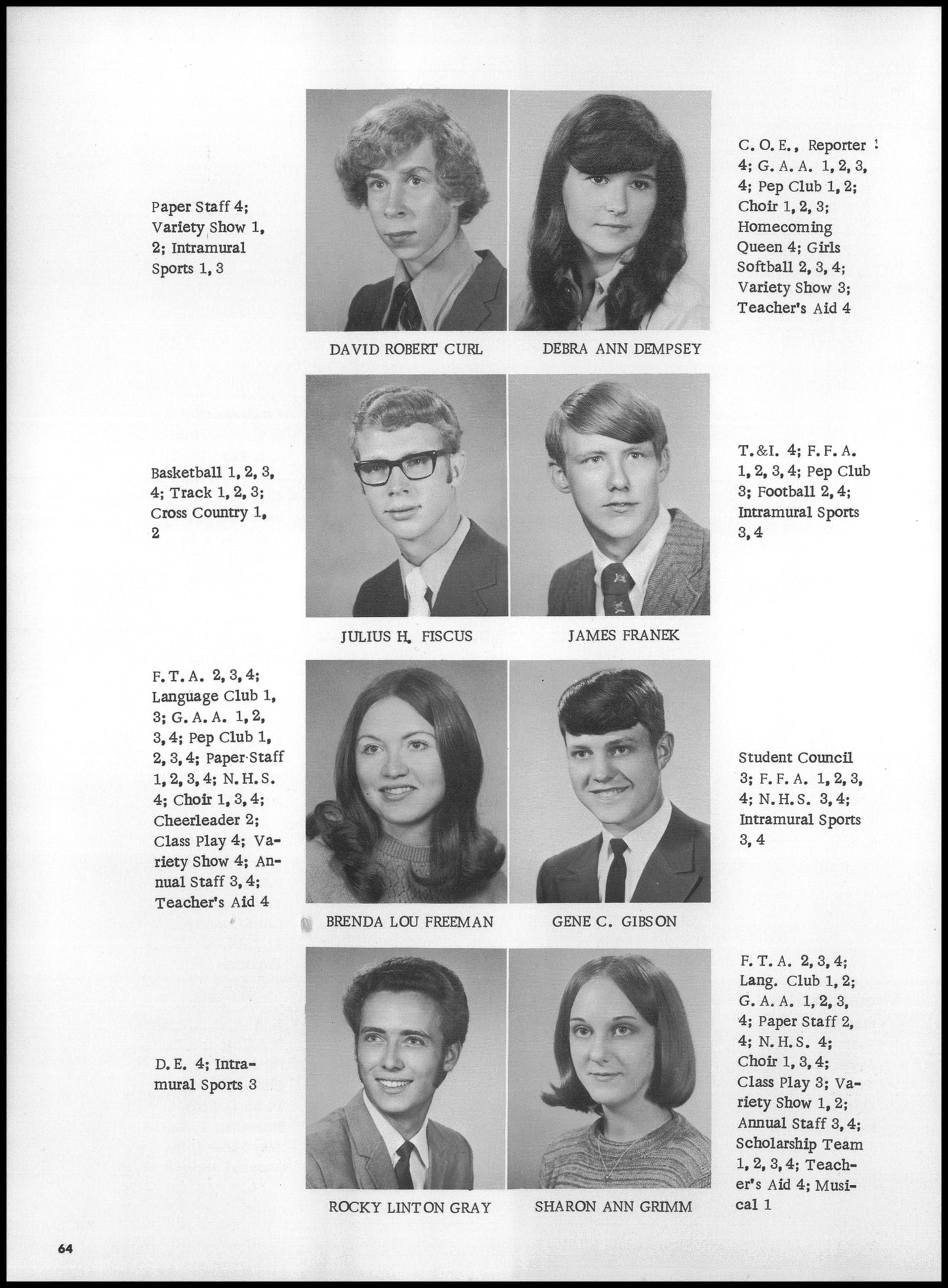 1972. Blanchester High School Yearbook.