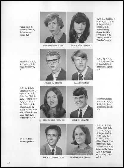 1972. Blanchester High School Yearbook.