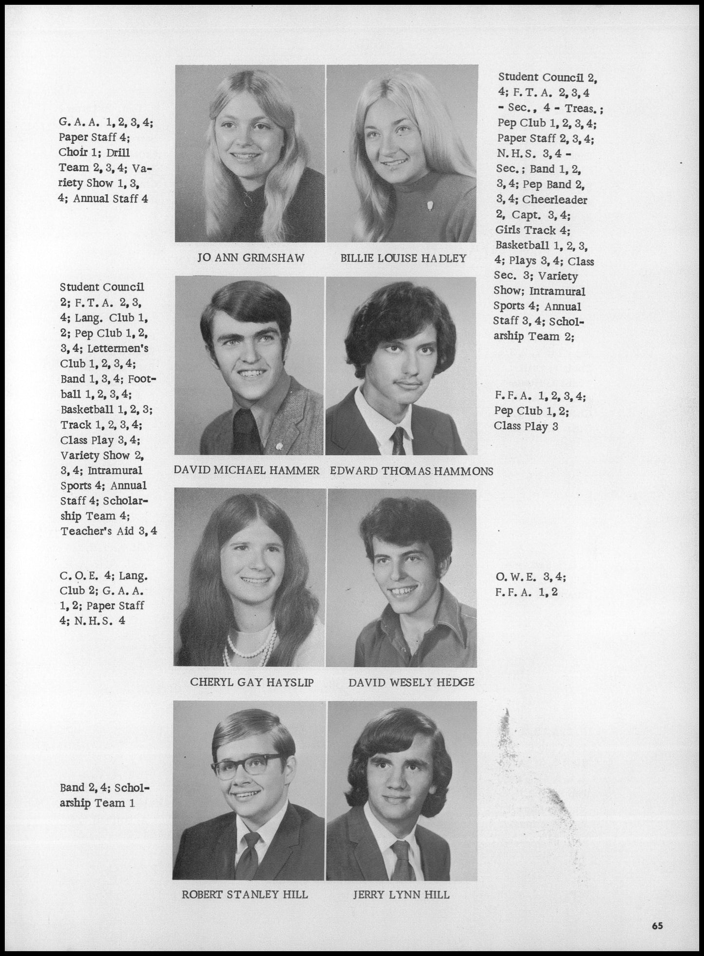 1972. Blanchester High School Yearbook.