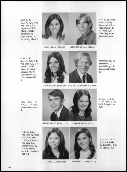 1972. Blanchester High School Yearbook.